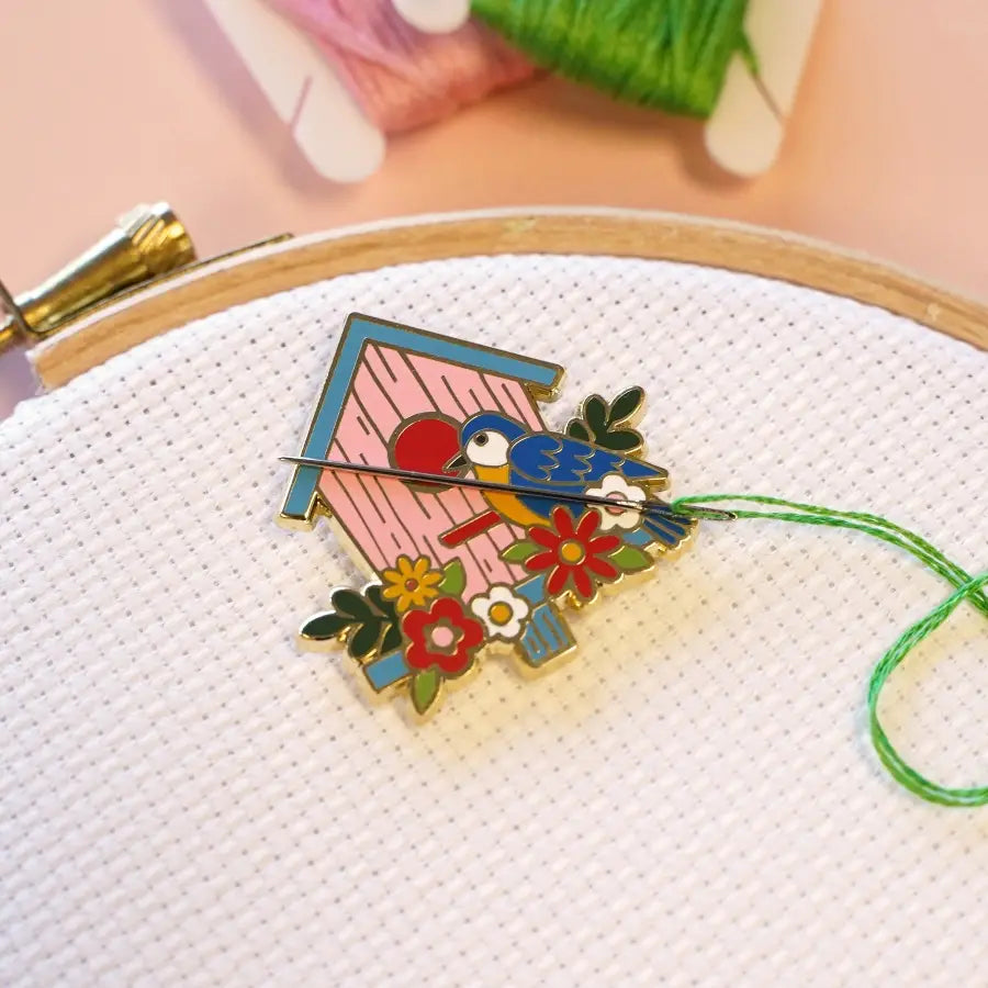 Caterpillar Cross Stitch | Needle Minder | Birdhouse