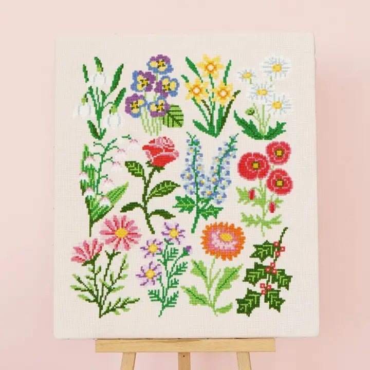 Caterpillar Cross Stitch | Birthday Botanicals cross stitch kit
