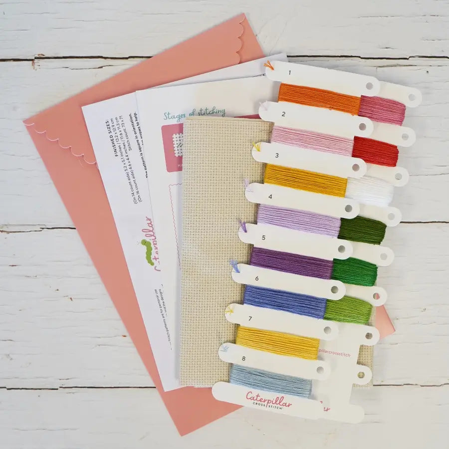 Caterpillar Cross Stitch | Birthday Botanicals cross stitch kit