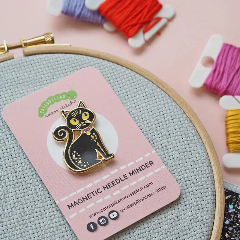 Caterpillar Cross Stitch | Needle Minder | Black Cat