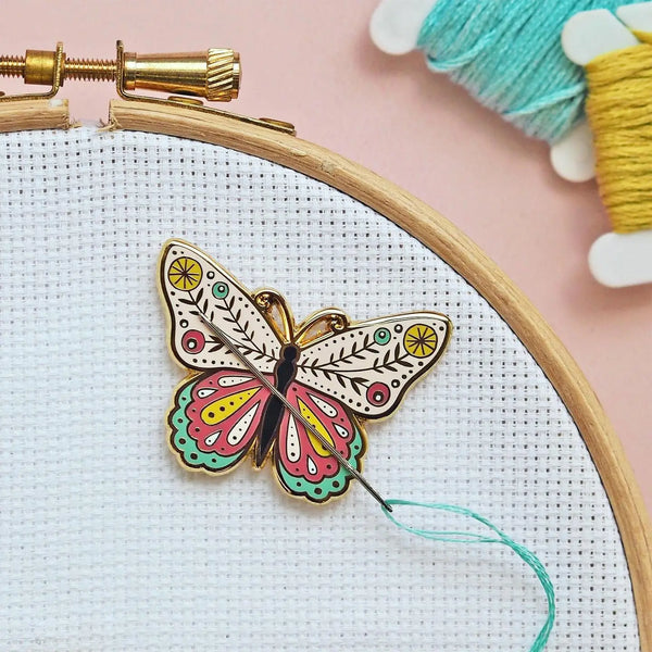Caterpillar Cross Stitch | Needle Minder | Butterfly