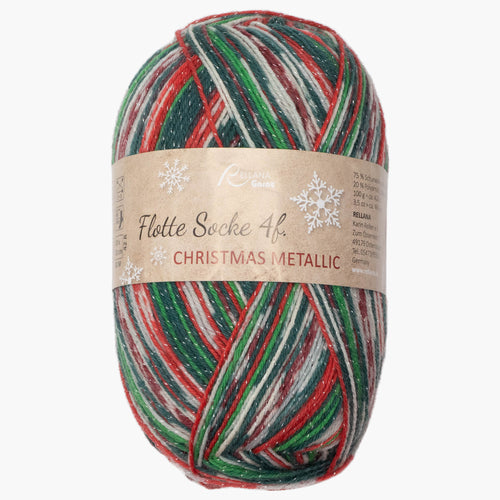 Rellana Flotte Sock 4ply Christmas or 4ply Christmas Metallic Flotte Sock 4ply Christmas (Green)