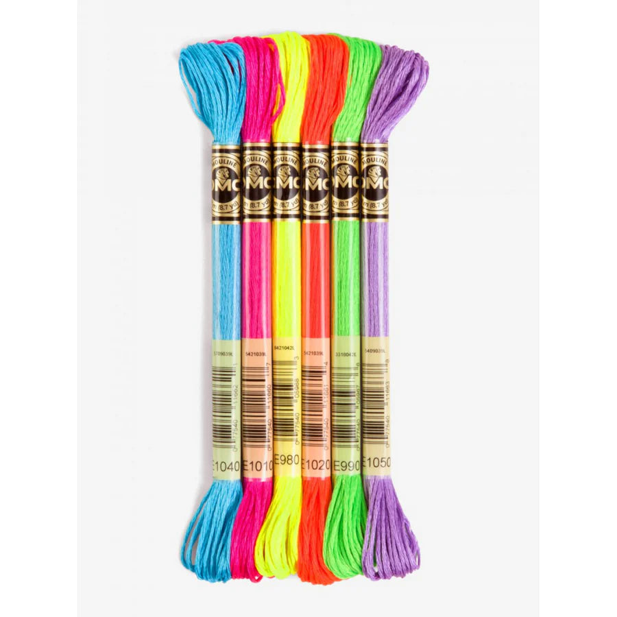 DMC Embroidery Thread | 6 pack Light Effects | Fluorescents – baaadrabbitfa