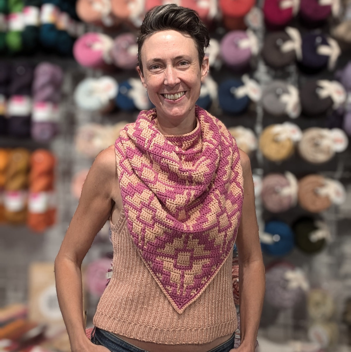 Moth Shawl workshop | Mosaic crochet