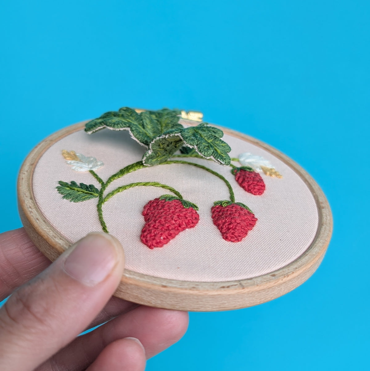 Embroidery Stumpwork Strawberries | 3 hour workshop