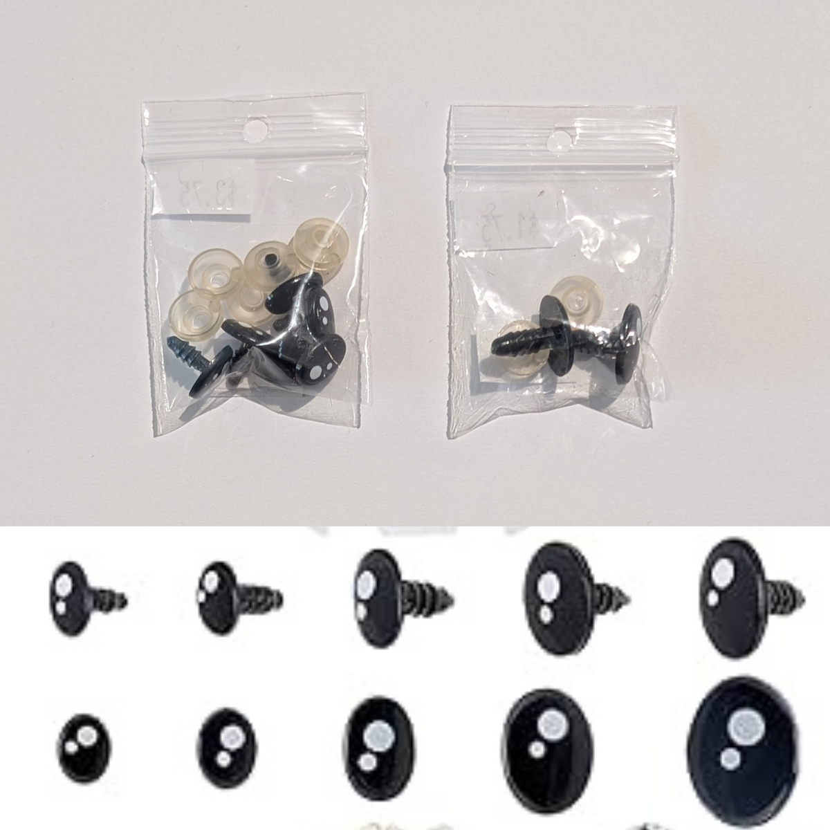 Oval Safety Eyes | With White Dot | 9mm - 16mm