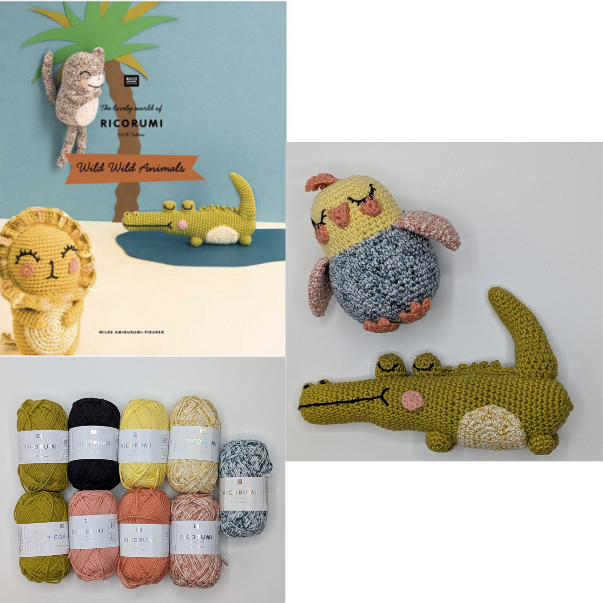 Ricorumi | Alligator and Parakeet yarn kit