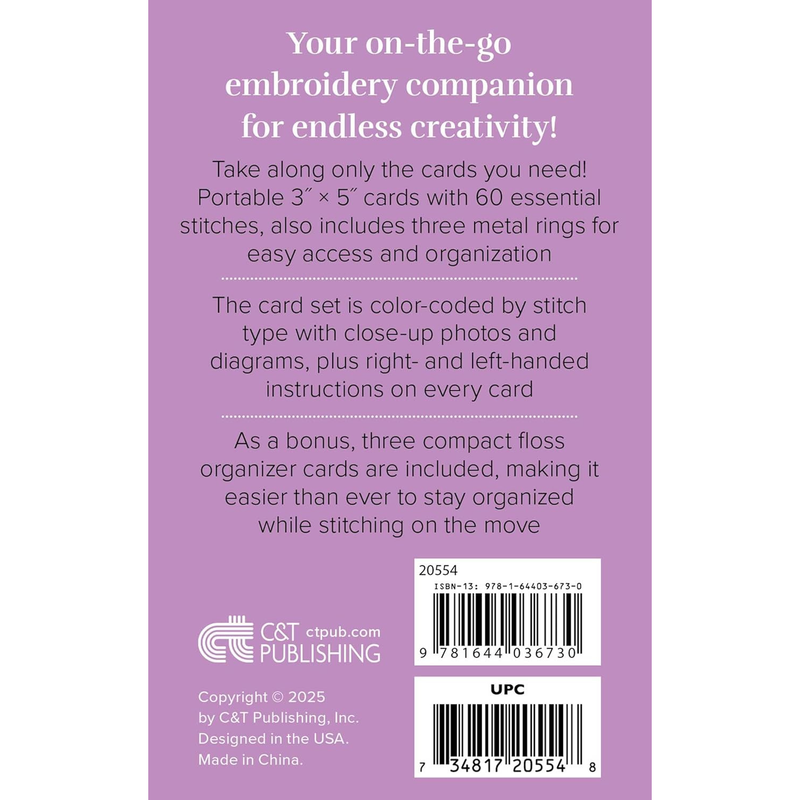 Christen Brown | On-The-Go Embroidery Cards | Set 1 | 60 Stitches