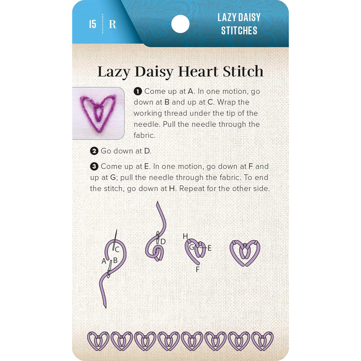 Christen Brown | On-The-Go Embroidery Cards | Set 1 | 60 Stitches