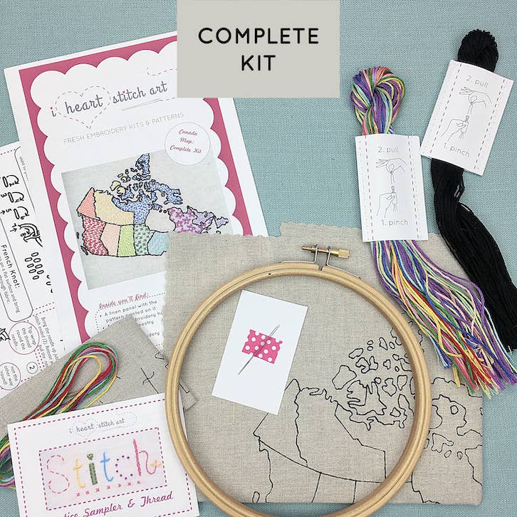 I Heart Stitch Art | Canada Map | Embroidery kit