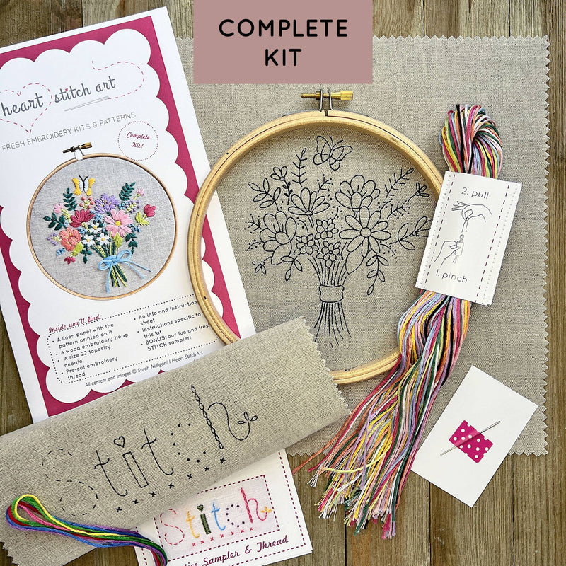 I Heart Stitch Art | Flowers | Embroidery Kit