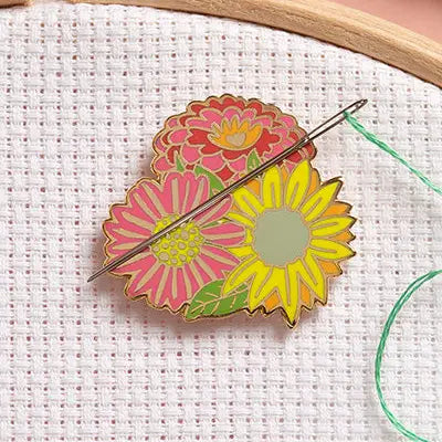 Caterpillar Cross Stitch | Needle Minder | Flowers