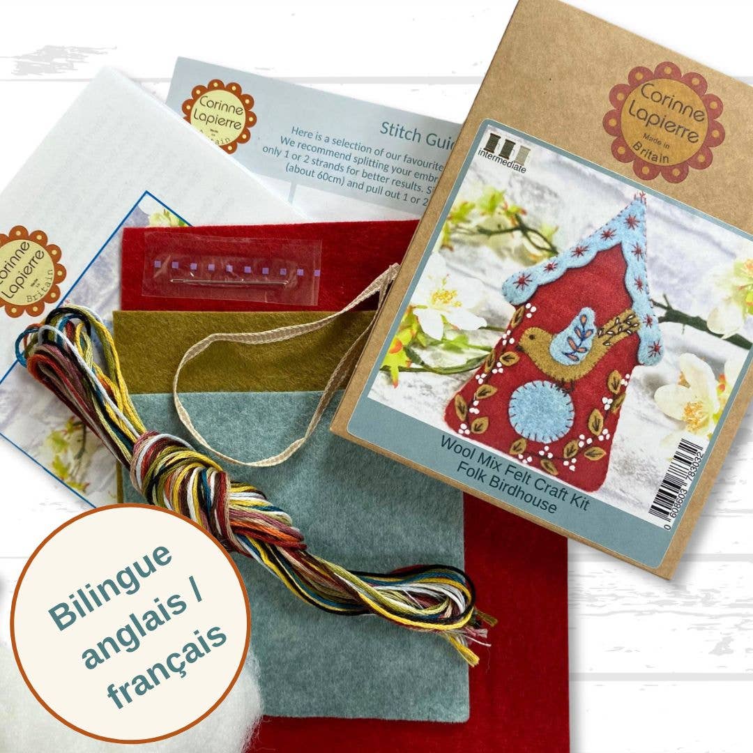 Corinne Lapierre Felt Kit | Folk Birdhouse | Hanging decoration