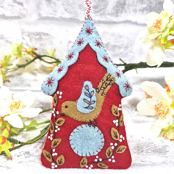 Corinne Lapierre Felt Kit | Folk Birdhouse | Hanging decoration