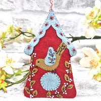 Corinne Lapierre Felt Kit | Folk Birdhouse | Hanging decoration
