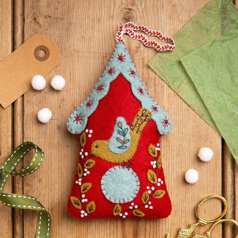 Corinne Lapierre Felt Kit | Folk Birdhouse | Hanging decoration