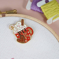 Caterpillar Cross Stitch | Needle Minder | Hot Chocolate