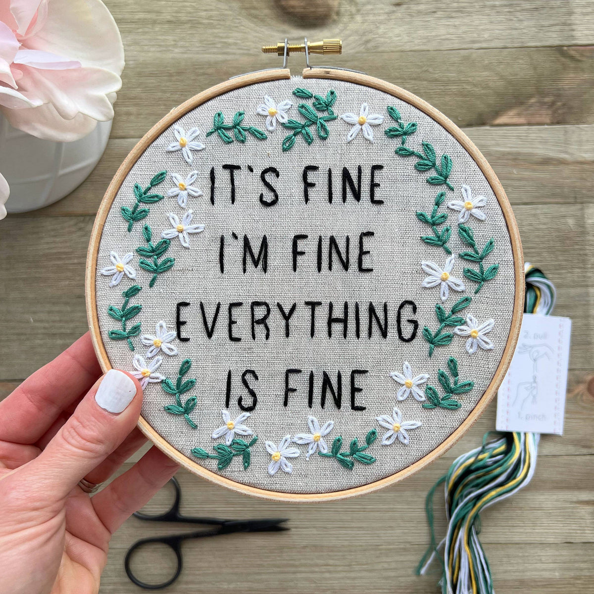 I Heart Stitch Art | It's Fine. I'm Fine. Everything is Fine | Embroidery Kit