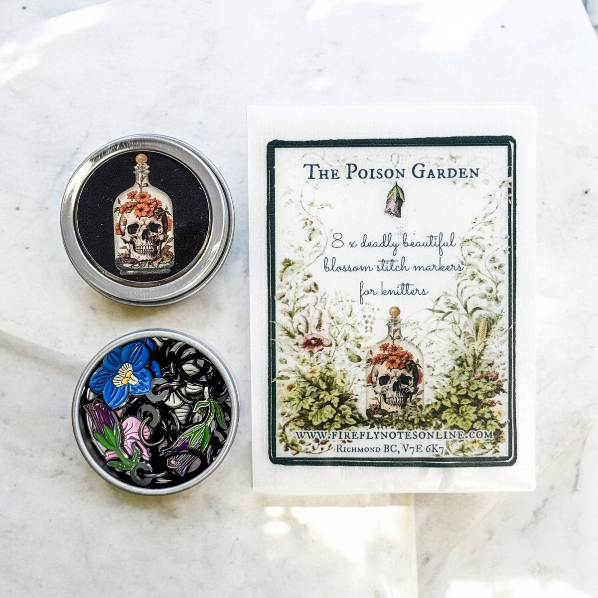 Firefly notes | Poison Garden Stitch Marker Set and Tin