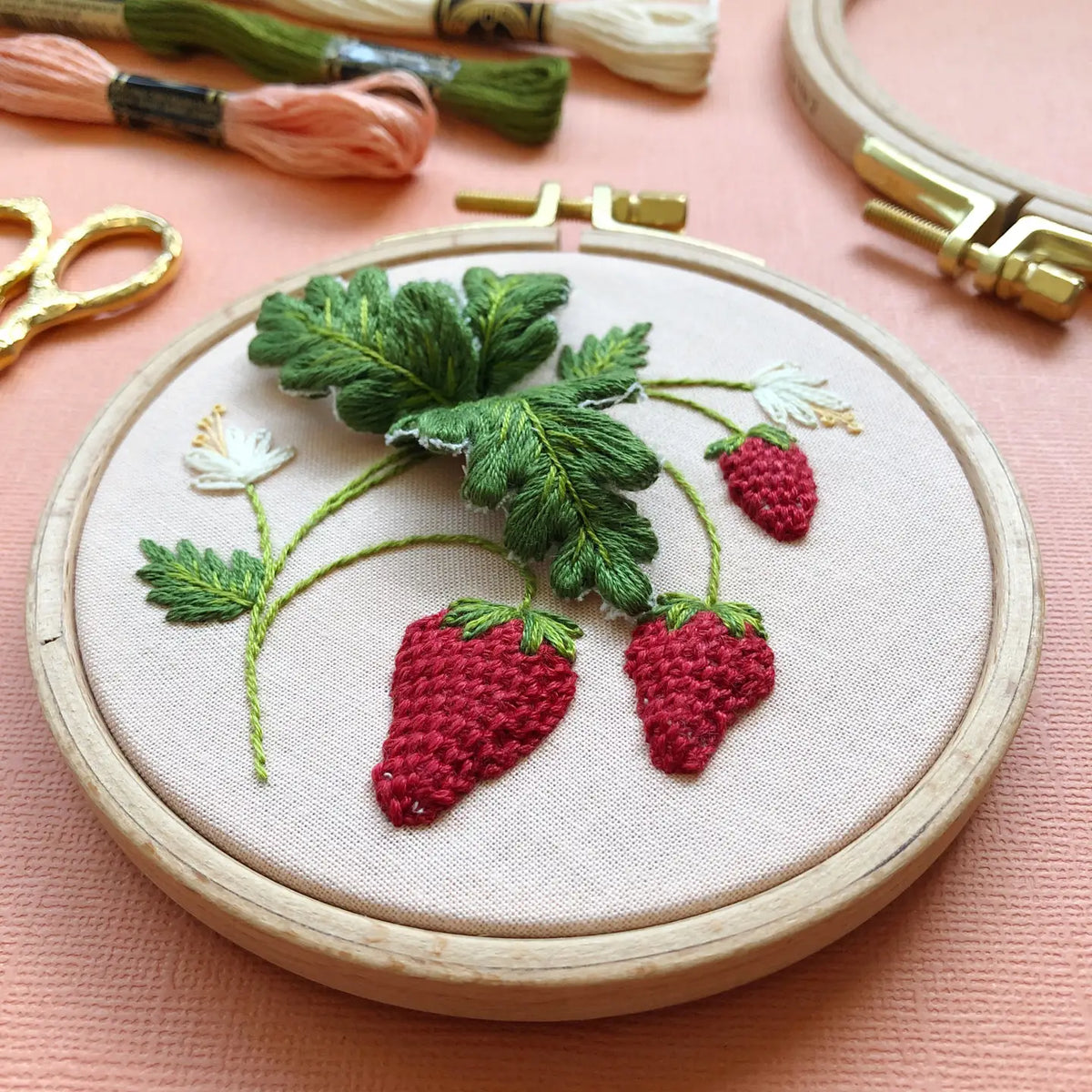 MCreativeJ | Stumpwork Strawberries | Embroidery Kit