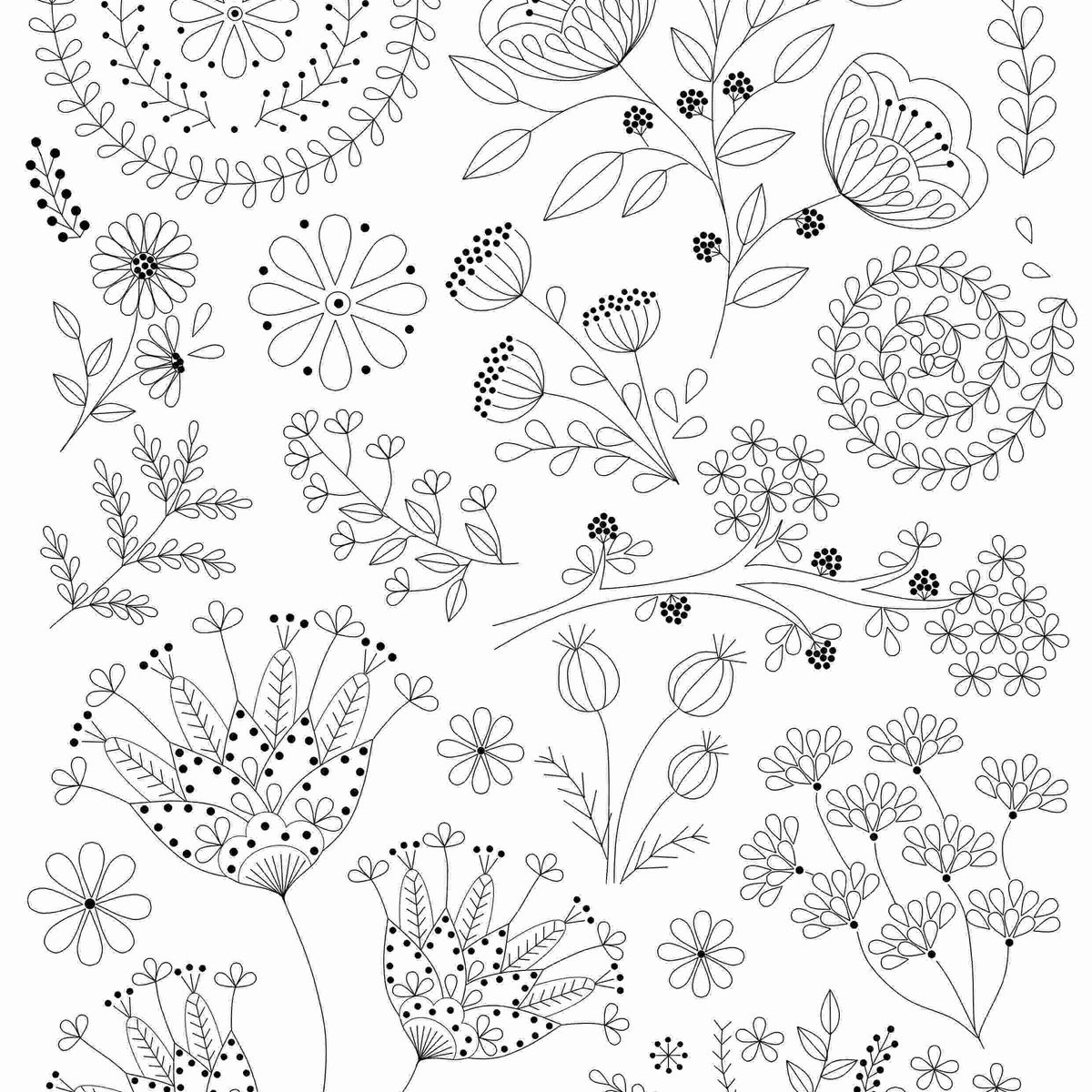Corinne Lapierre | Stick and Stitch Embroidery | Folk Flowers