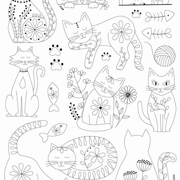 Corinne Lapierre | Stick and Stitch Embroidery | Folk Cats