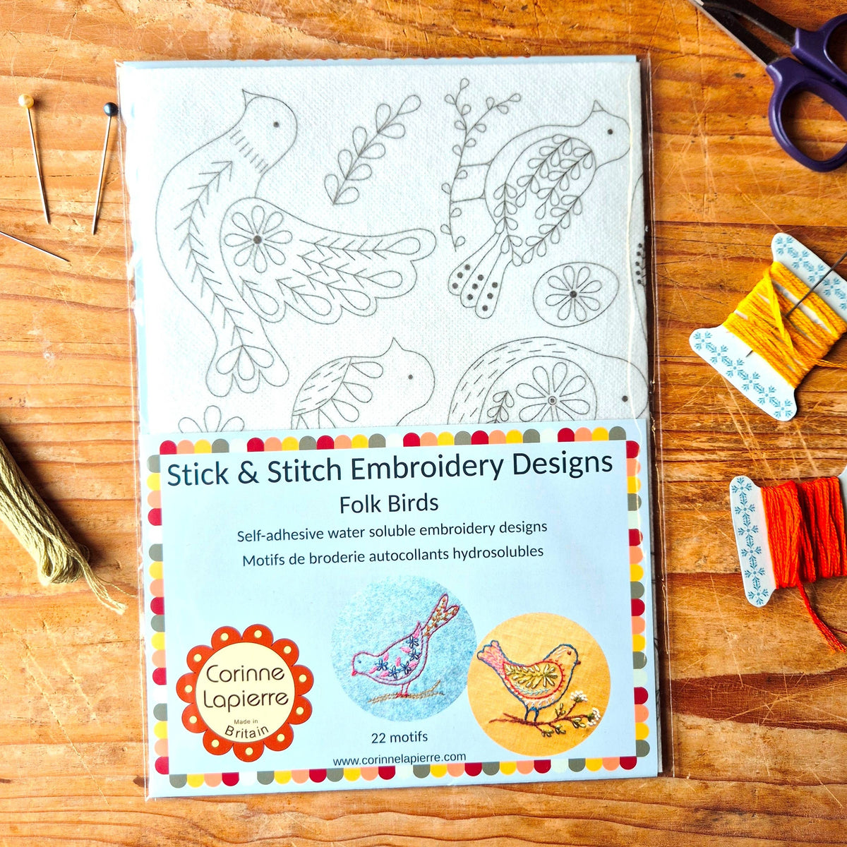 Corinne Lapierre | Stick and Stitch Embroidery | Folk Birds