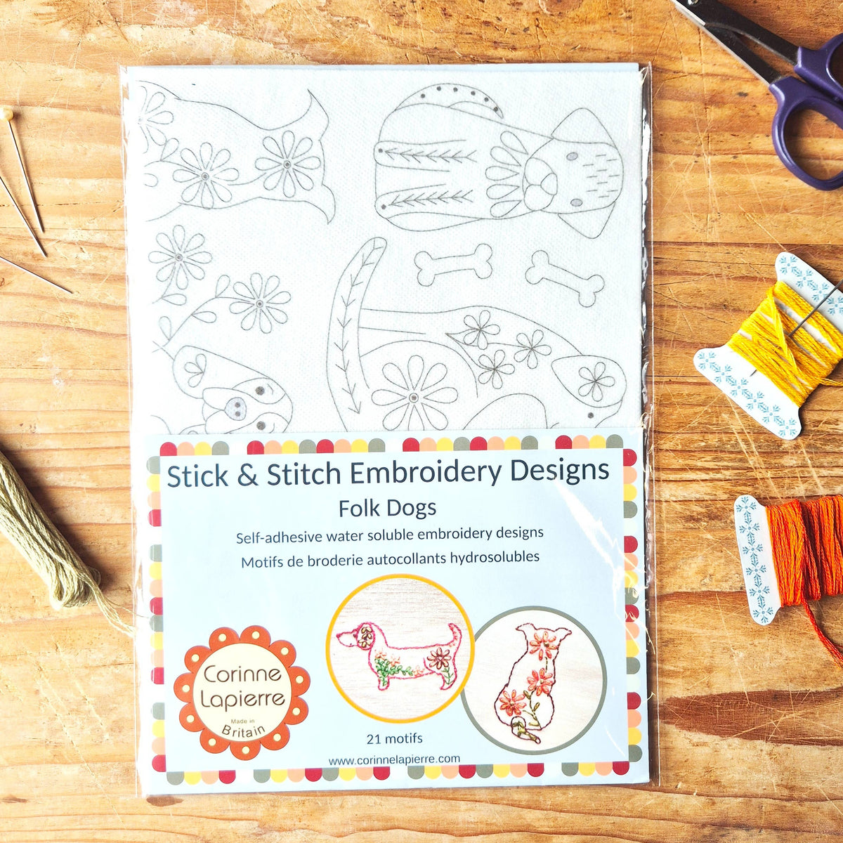 Corinne Lapierre | Stick and Stitch Embroidery | Folk Dogs